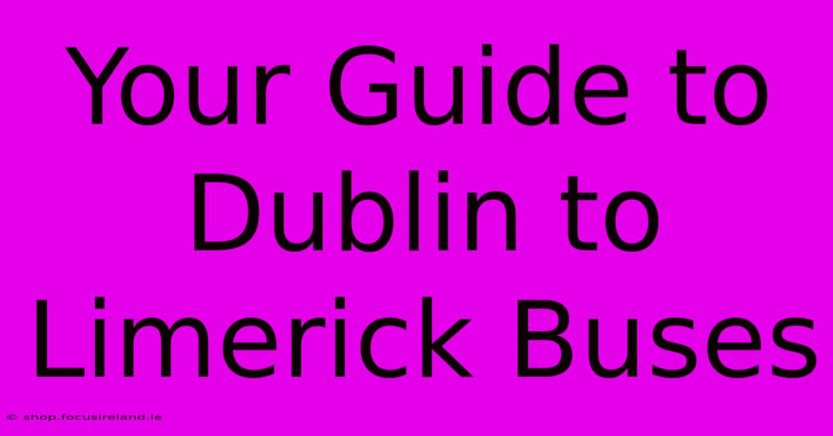 Your Guide To Dublin To Limerick Buses