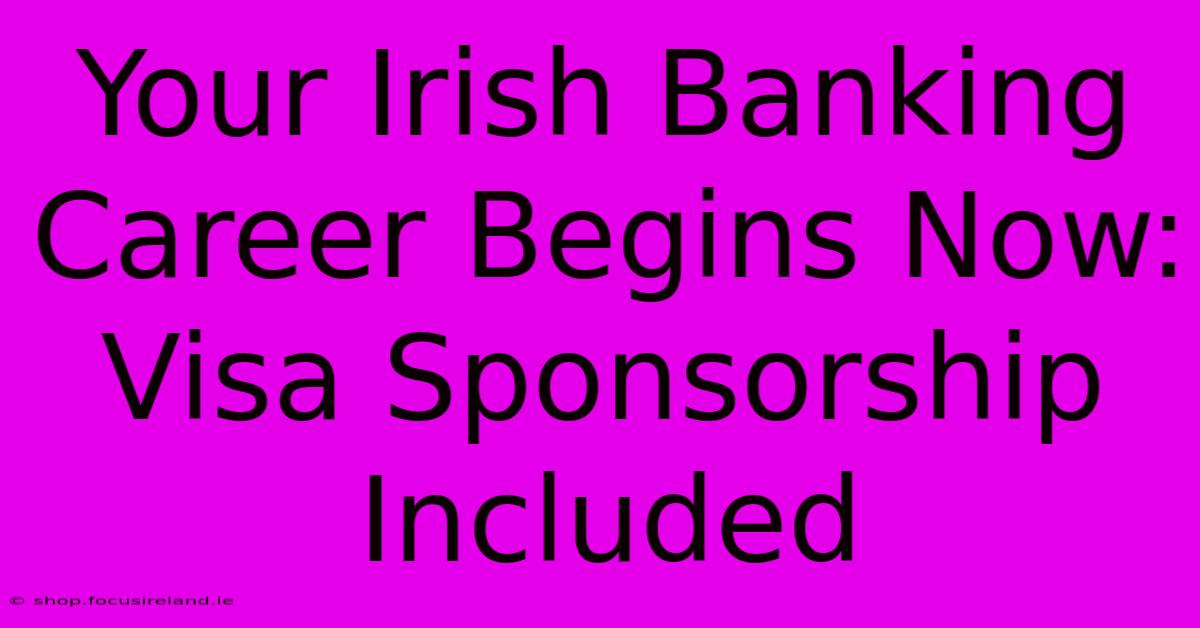 Your Irish Banking Career Begins Now: Visa Sponsorship Included