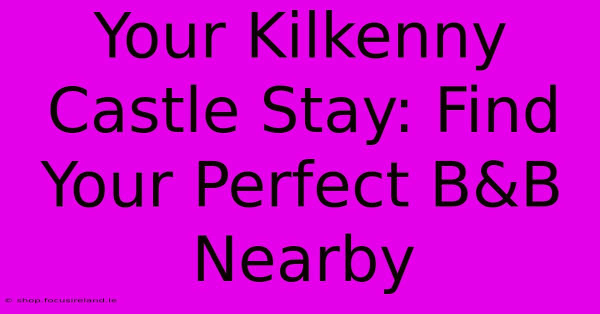 Your Kilkenny Castle Stay: Find Your Perfect B&B Nearby