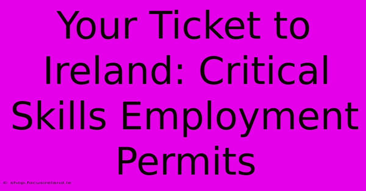 Your Ticket To Ireland: Critical Skills Employment Permits